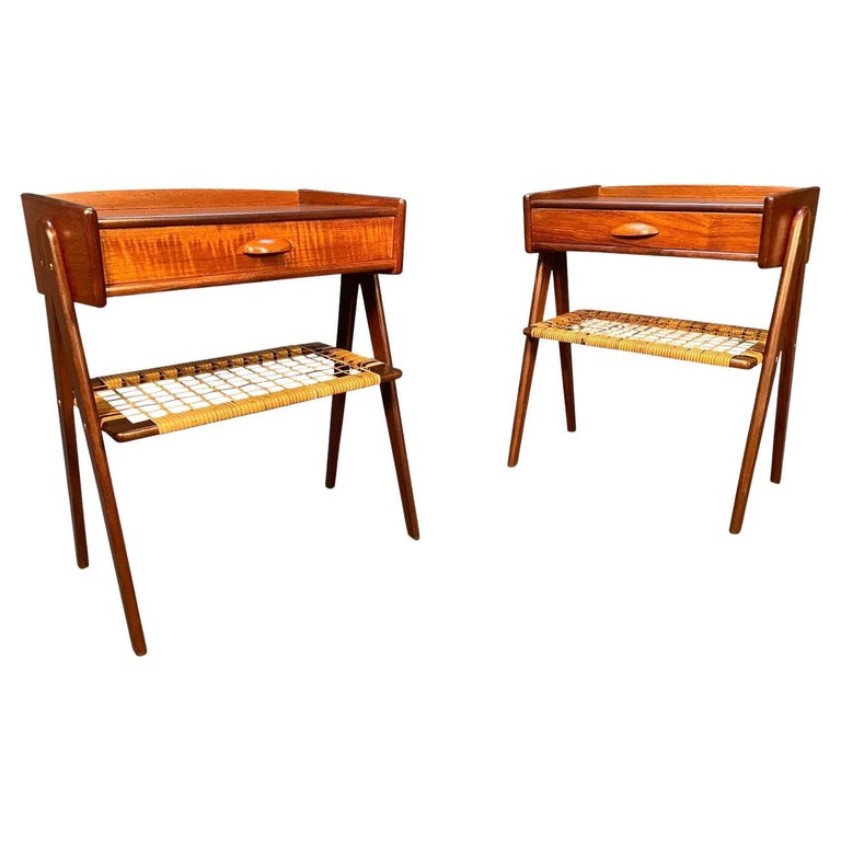 Chariot De Bar Danois Vintage – Teck – Milieu Du Siècle – 2 Tablettes