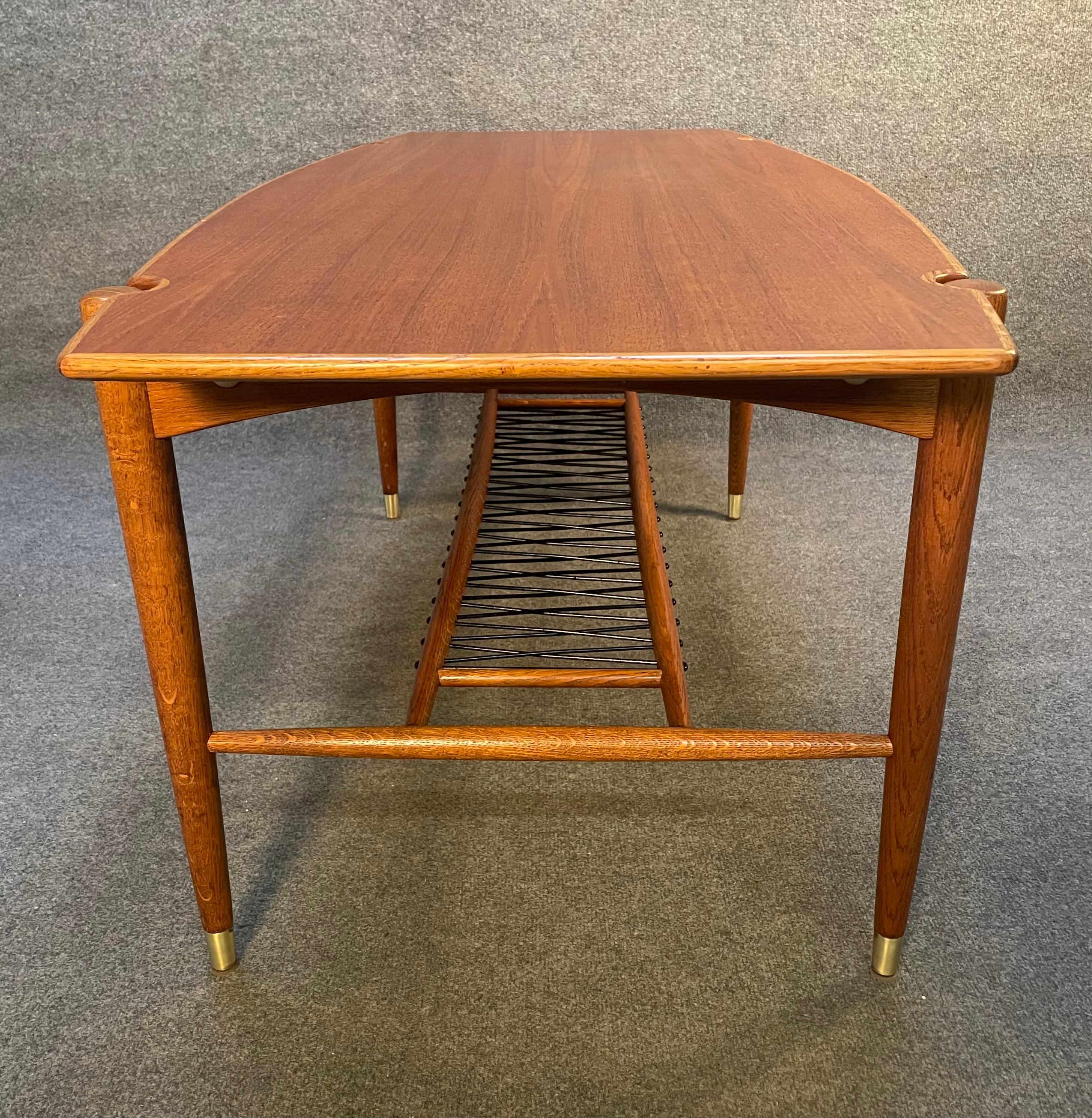 Vintage Danish Mid-Century Modern Teak and Oak Coffee Table by Folke Ohlsson For Sale 3