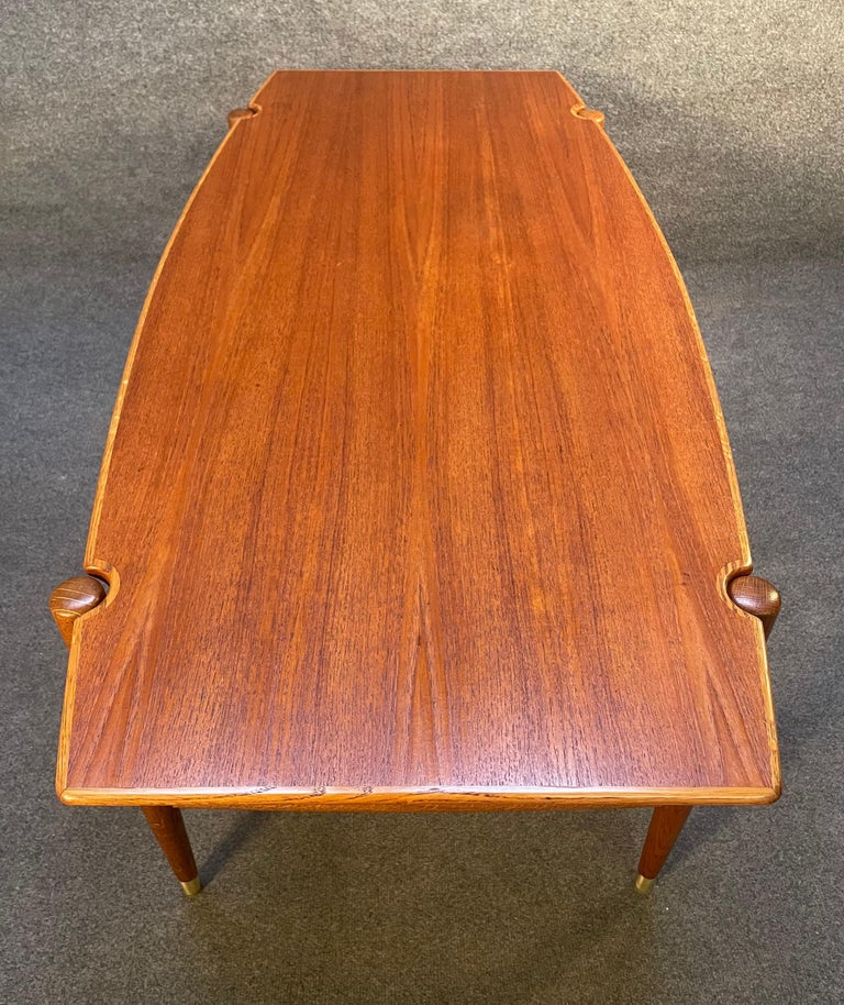 Vintage Danish MidCentury Modern Teak and Oak Coffee Table by Folke