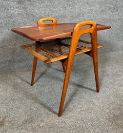 Vintage Danish Mid Century Modern Teak and Oak Side Table