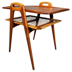 Vintage Danish Mid Century Modern Teak and Oak Side Table
