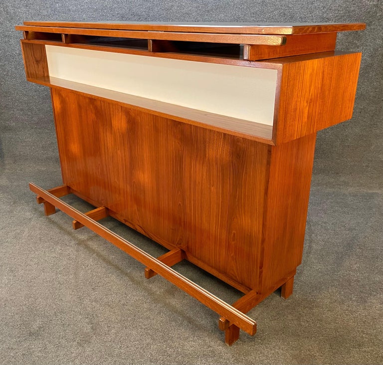 Vintage Danish Mid-Century Modern Teak Bar and Stools by Erik Buch at ...