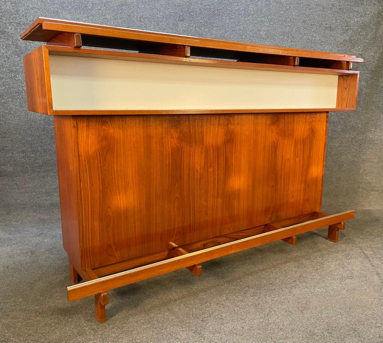 Vintage Danish Mid-Century Modern Teak Bar and Stools by Erik Buch at ...
