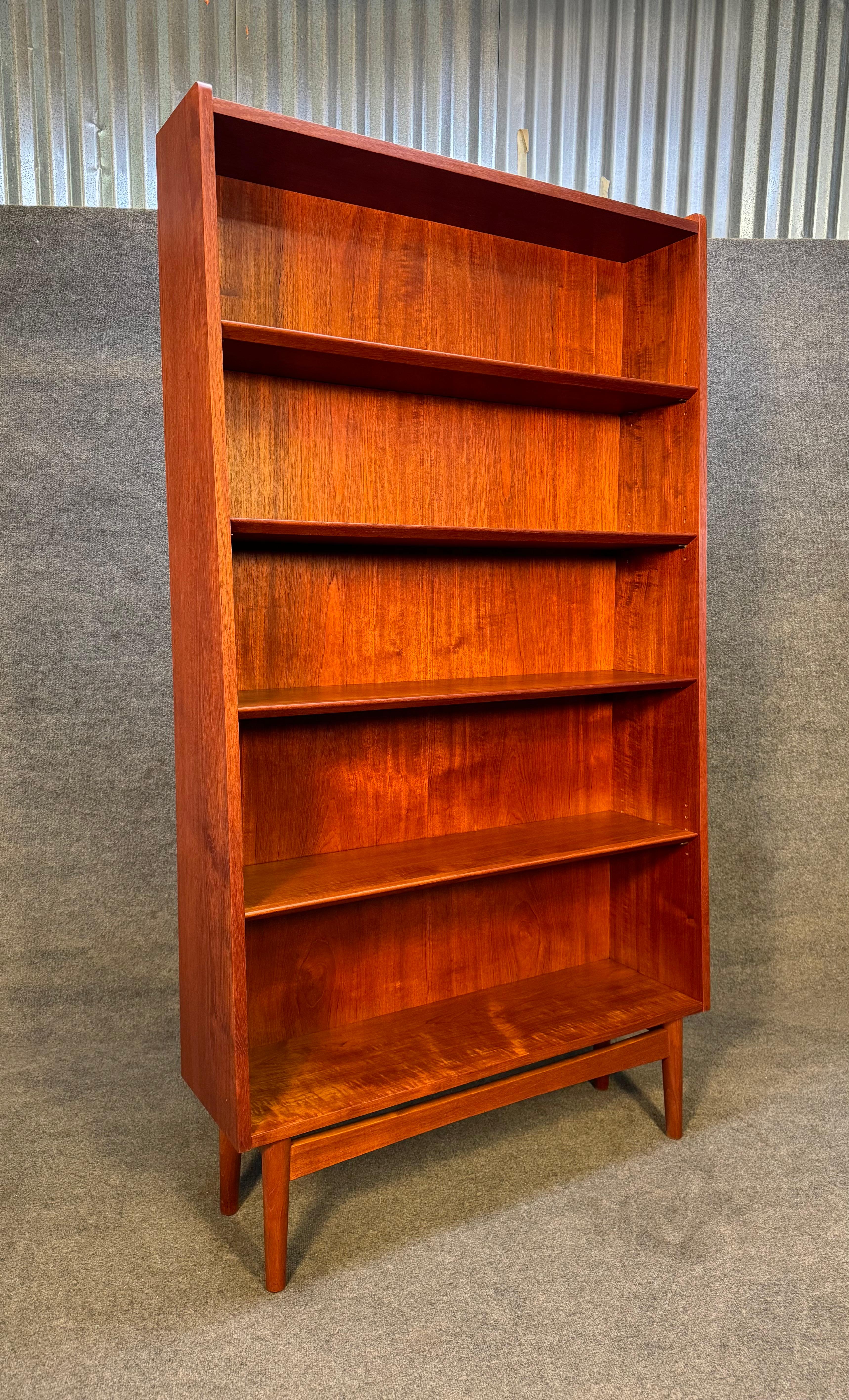 Woodwork Vintage Danish Mid Century Modern Teak Bookcase by Johannes Sorth For Sale