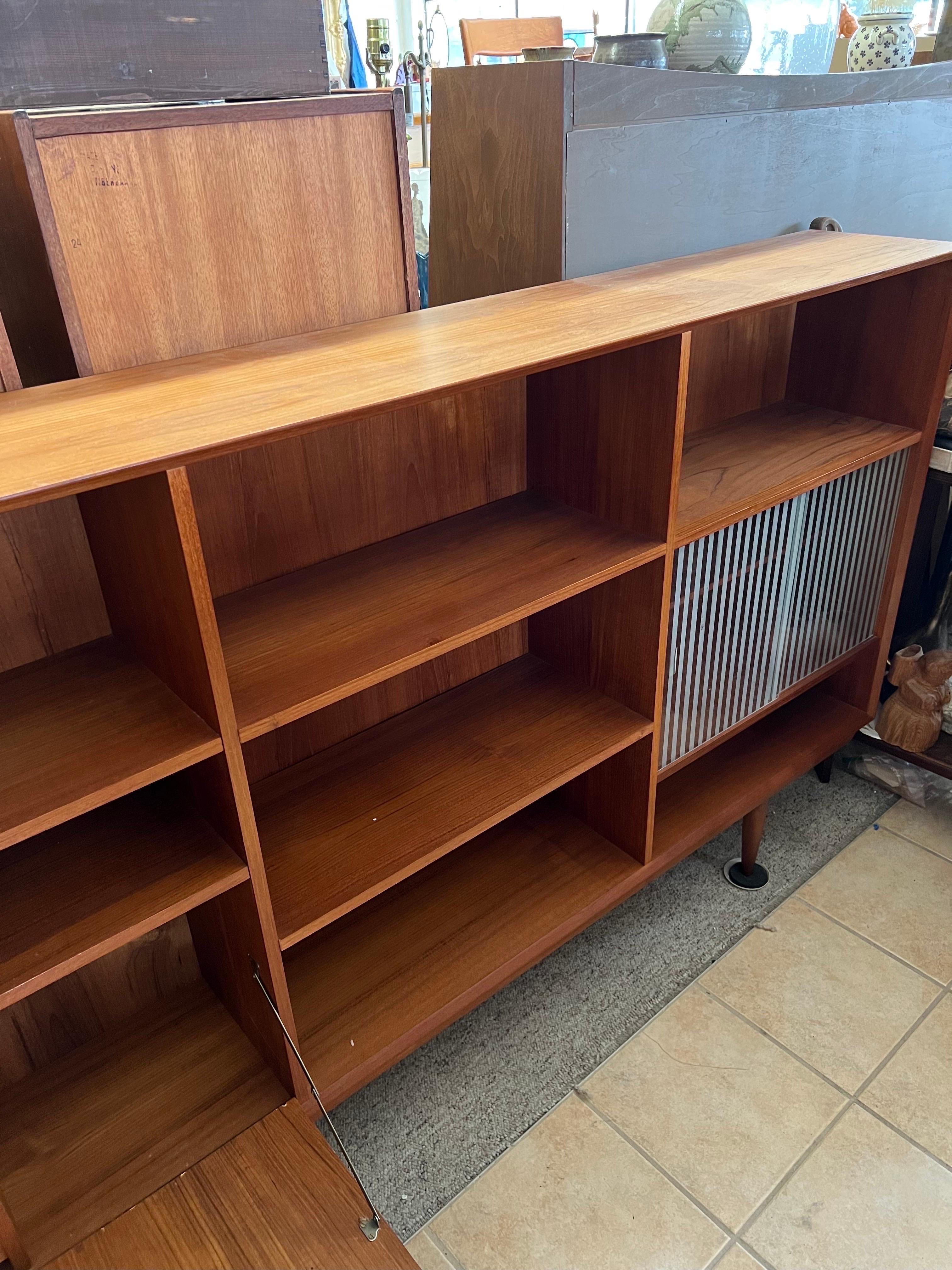 Wood Vintage Danish Mid-Century Modern Teak Bookcase or Bar Unit