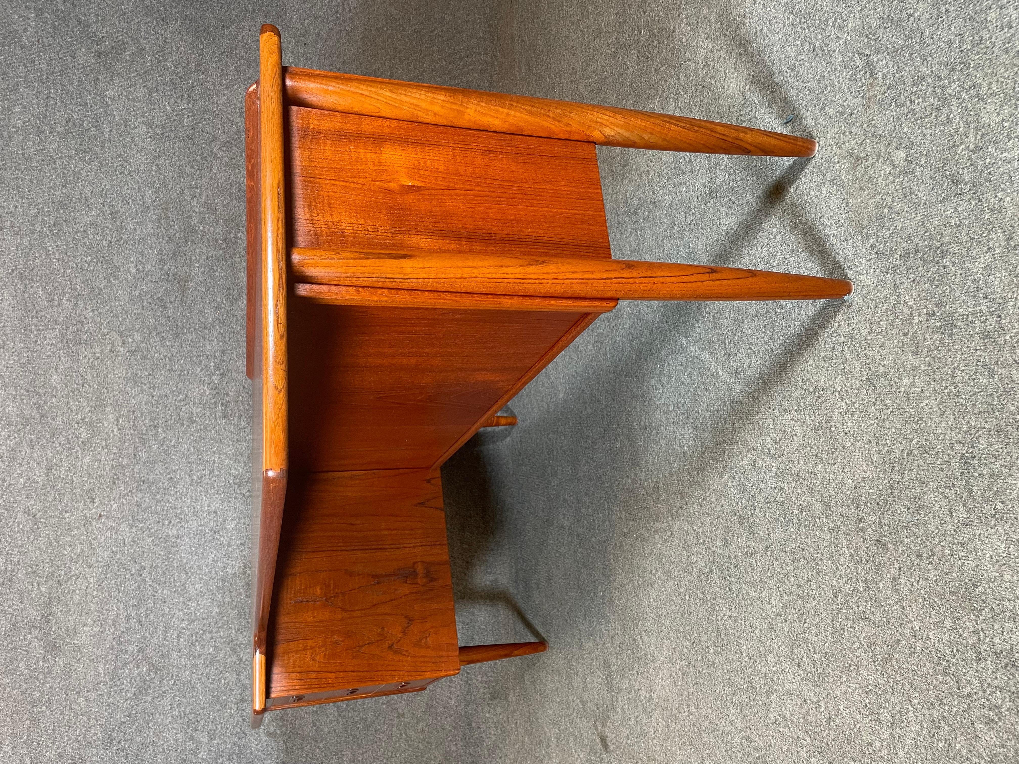 Vintage Danish Mid Century Modern Teak Boomerang Desk by Goran Stand For Sale 3