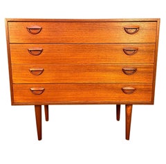 Vintage Danish Mid-Century Modern Teak Chest of Drawers, Dresser by Kai Kristia