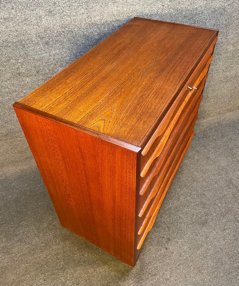 Vintage Danish MidCentury Modern Teak Chest of Drawers Dresser For