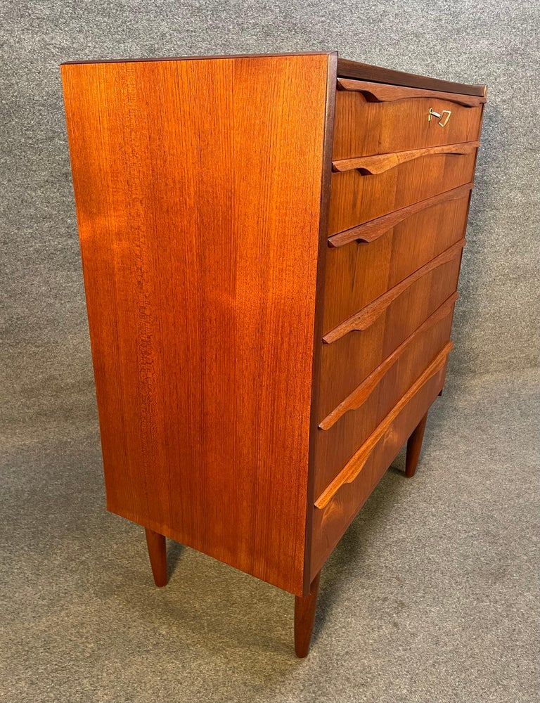 Vintage Danish MidCentury Modern Teak Chest of Drawers Dresser For