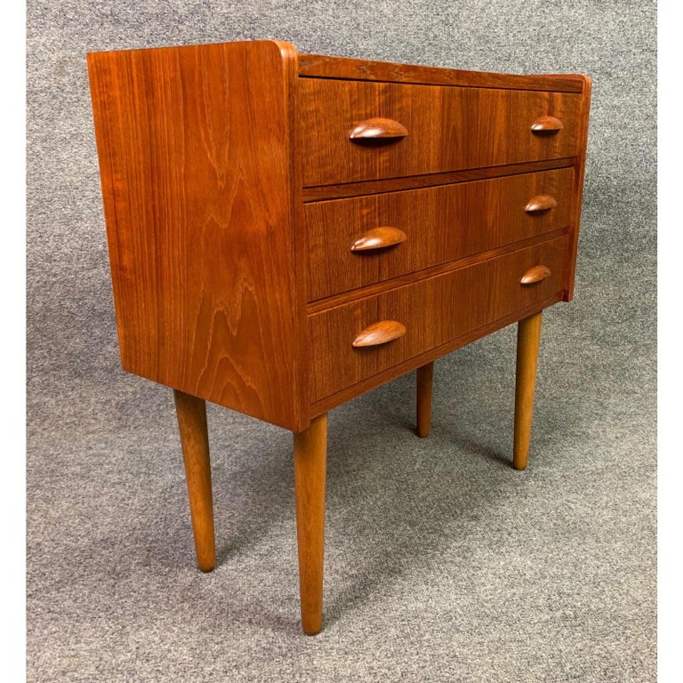 Vintage Danish MidCentury Modern Teak Chest of Drawers, End Table at