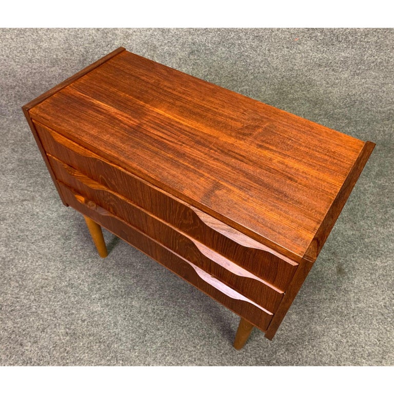 Vintage Danish MidCentury Modern Teak Chest of Drawers, End Table at