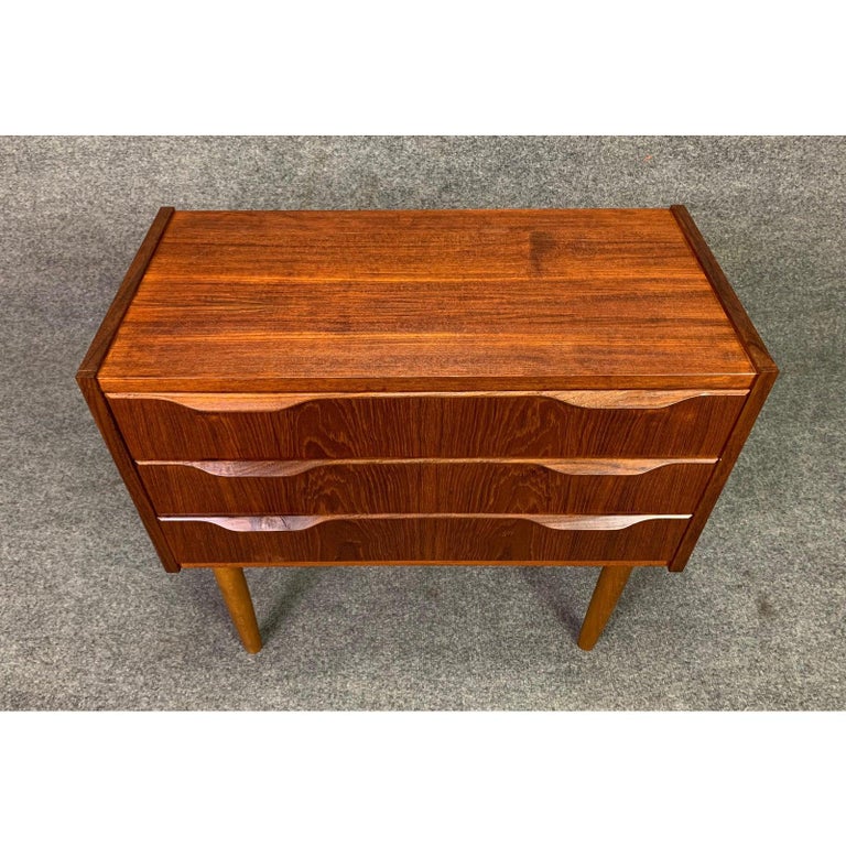 Vintage Danish MidCentury Modern Teak Chest of Drawers, End Table at