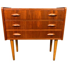 Vintage Danish Mid-Century Modern Teak Chest of Drawers, End Table