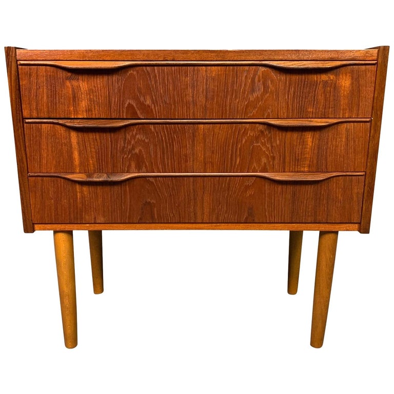 Vintage Danish MidCentury Modern Teak Chest of Drawers, End Table at