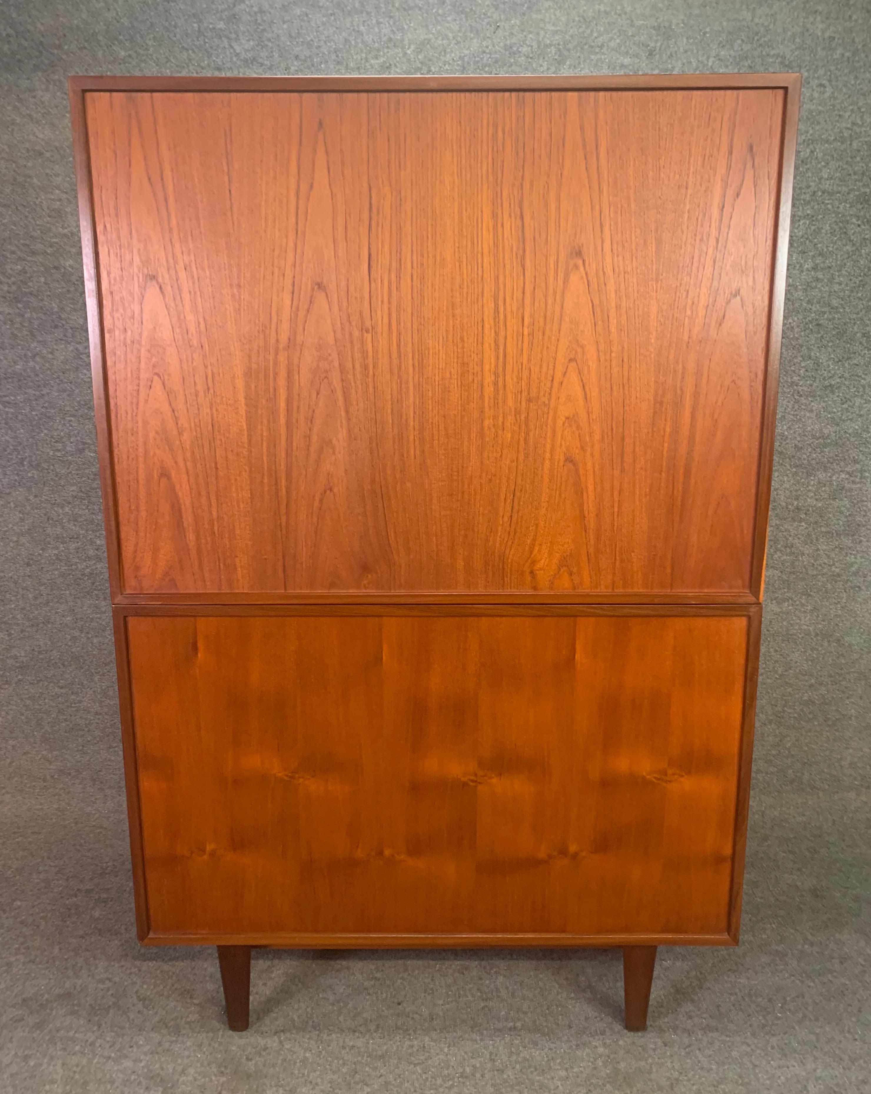 Vintage Danish Mid-Century Modern Teak Chest of Drawers Hutch by Kofod Larsen 1