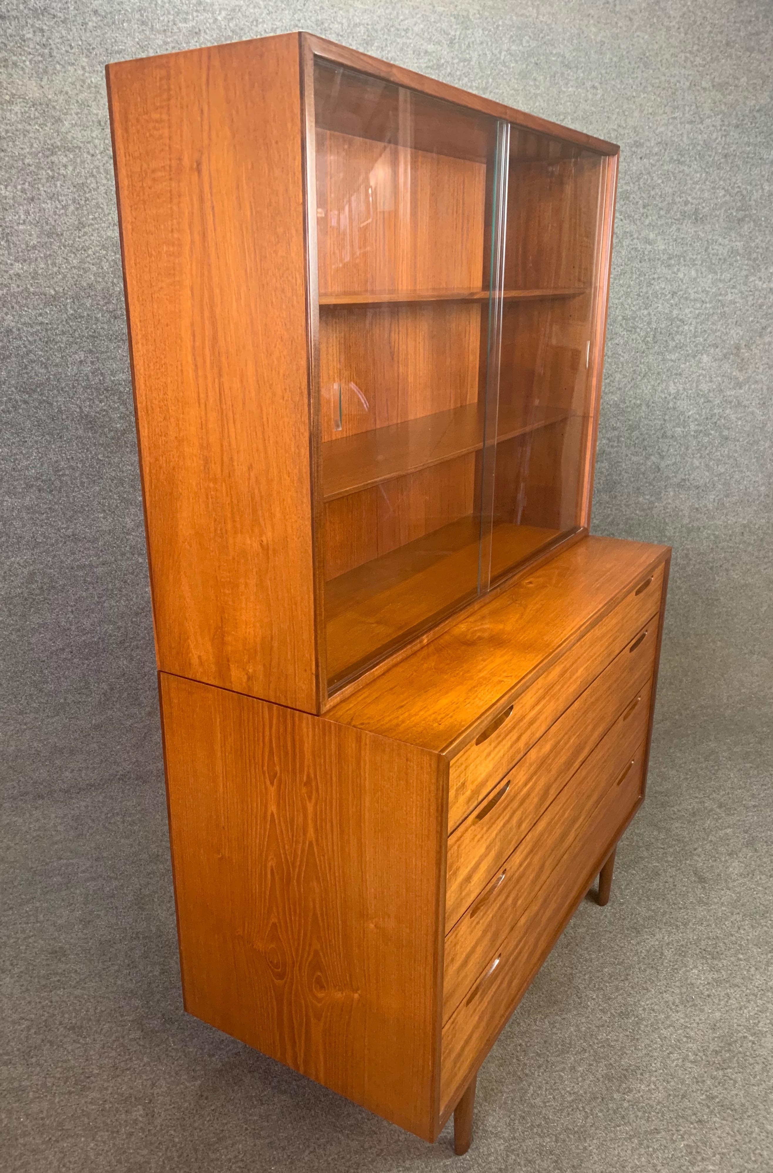 Vintage Danish Mid-Century Modern Teak Chest of Drawers Hutch by Kofod Larsen 2