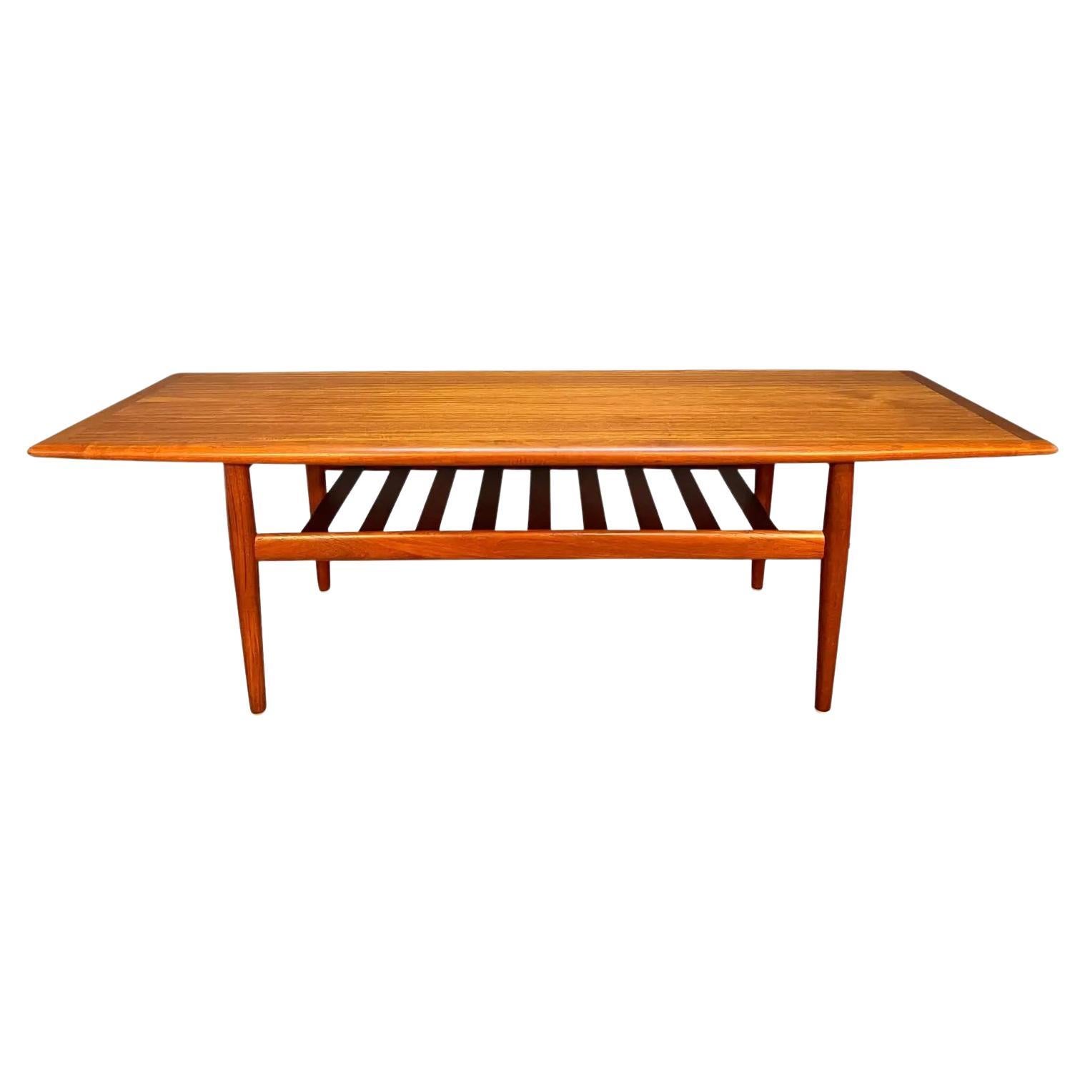 Danish Modern Solid Teak Coffee Table Designed by Grete Jalk For Sale at 1stDibs