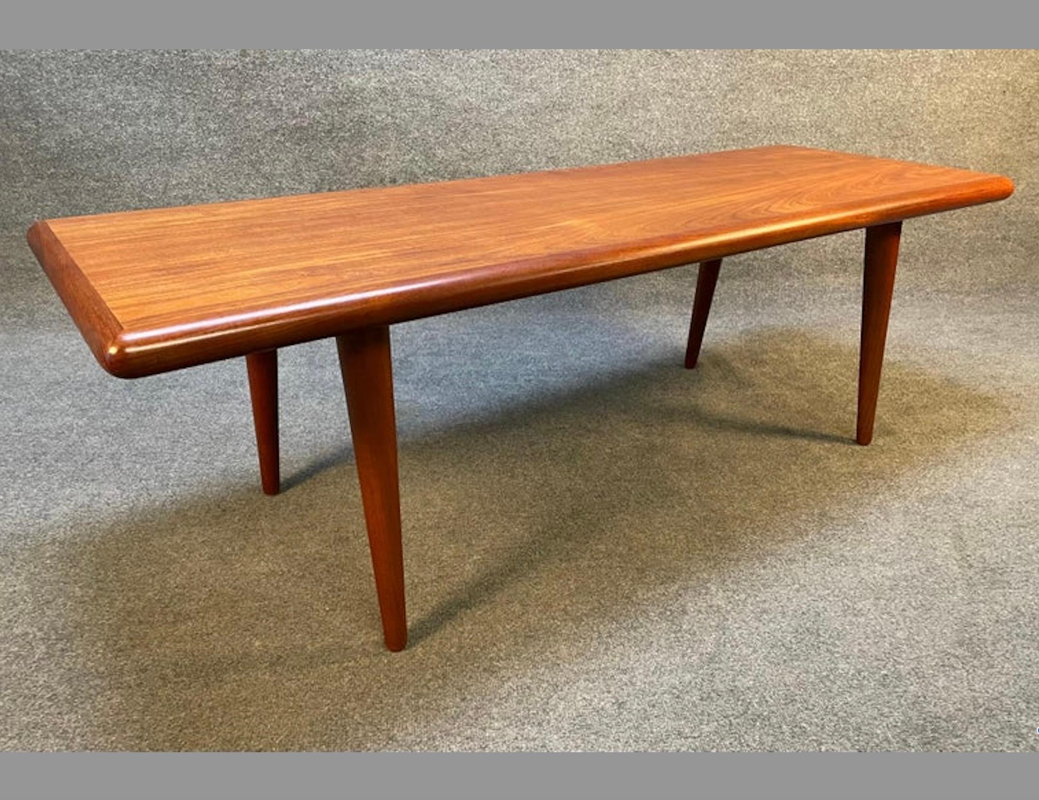 Woodwork Vintage Danish Mid Century Modern Teak Coffee Table by Jacob Nielsen & Sonner For Sale