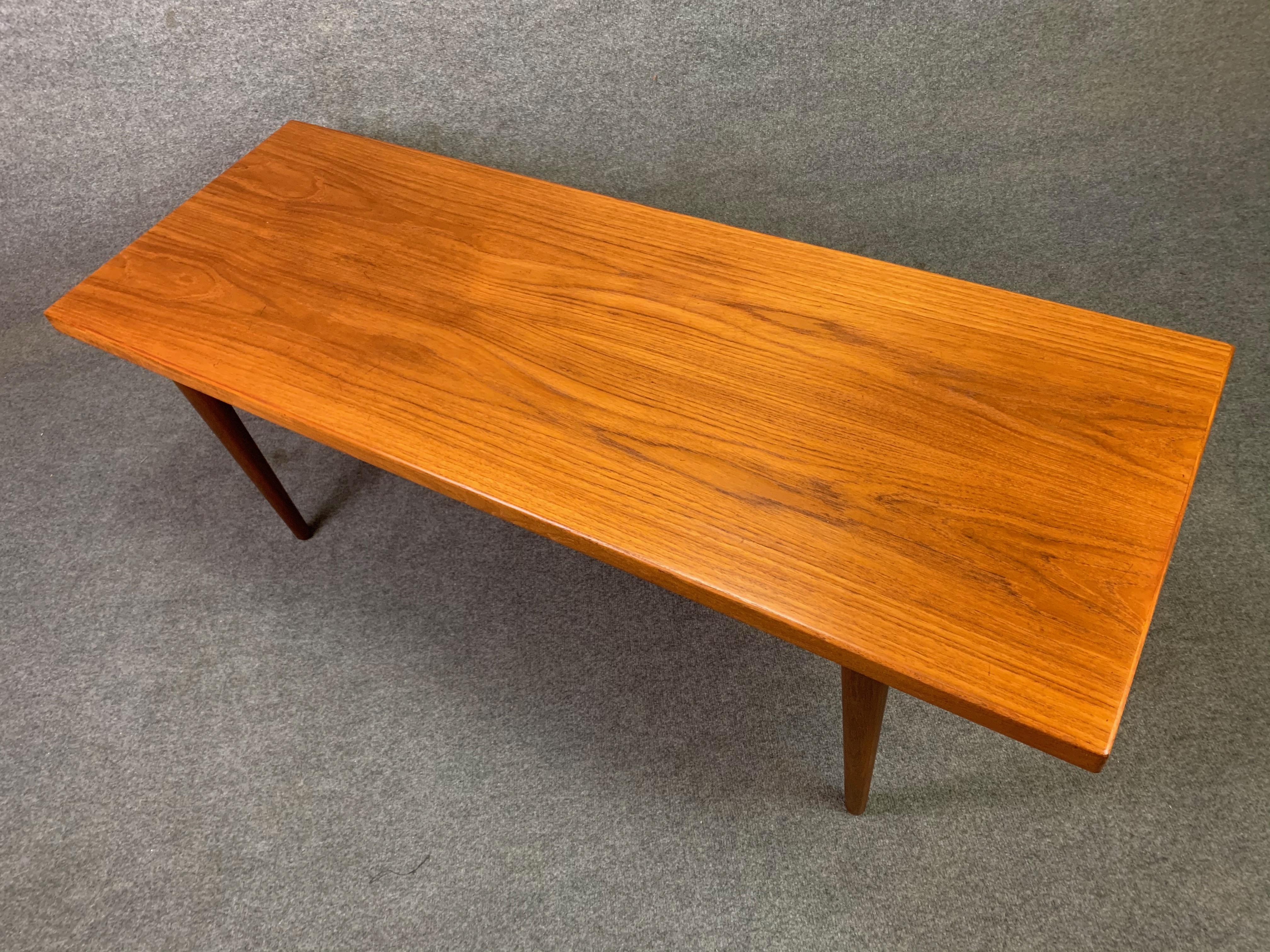 Woodwork Vintage Danish Mid-Century Modern Teak Coffee Table