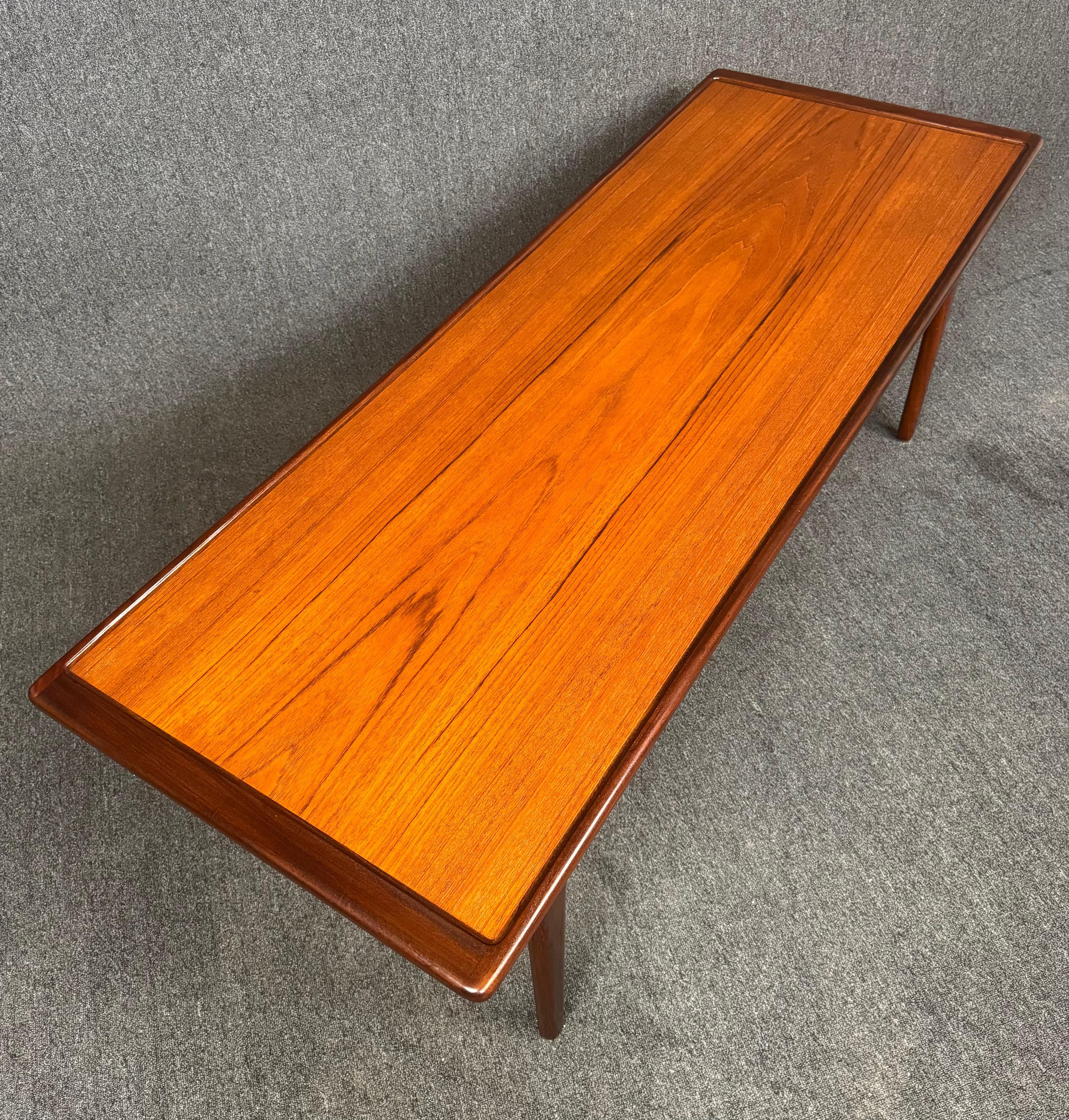 Woodwork Vintage Danish Mid Century Modern Teak Coffee Table For Sale