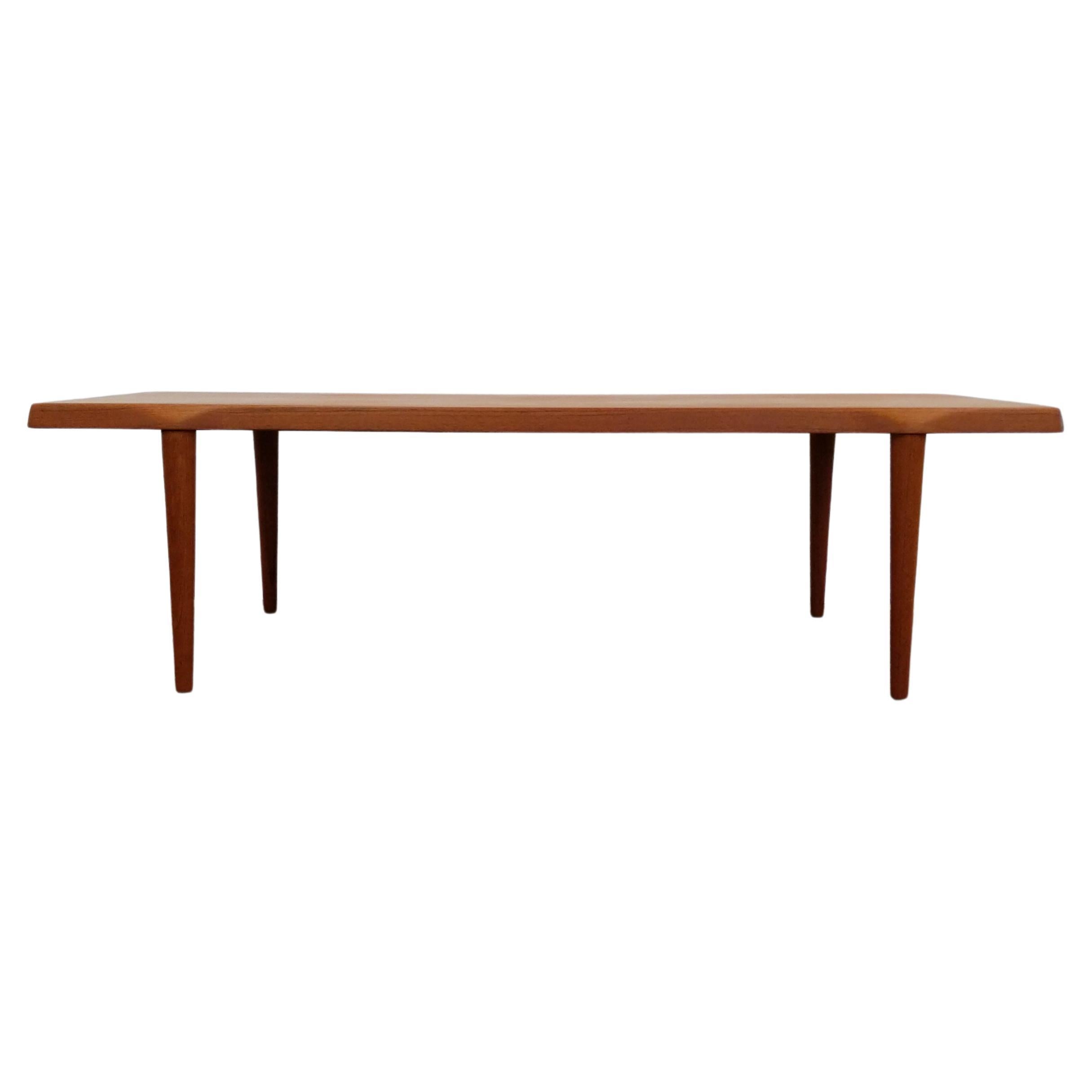 Vintage Danish Mid Century Modern Teak Coffee Table For Sale