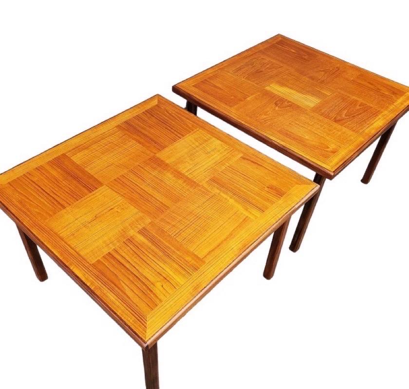 Late 20th Century Vintage Danish Mid-Century Modern Teak Coffee Tables, Set of 2 For Sale