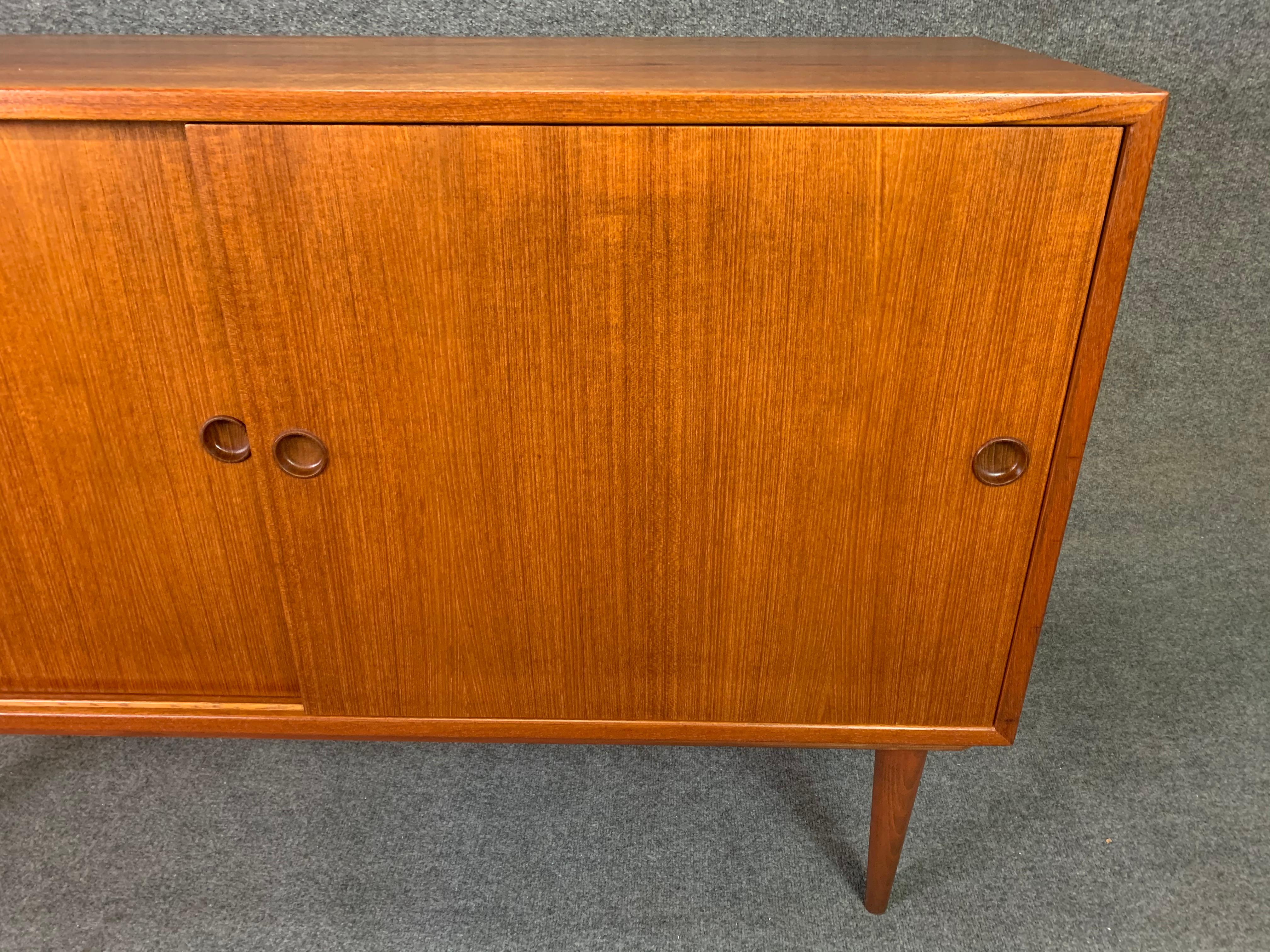 Woodwork Vintage Danish Mid-Century Modern Teak Compact Credenza by Borge Mogensen