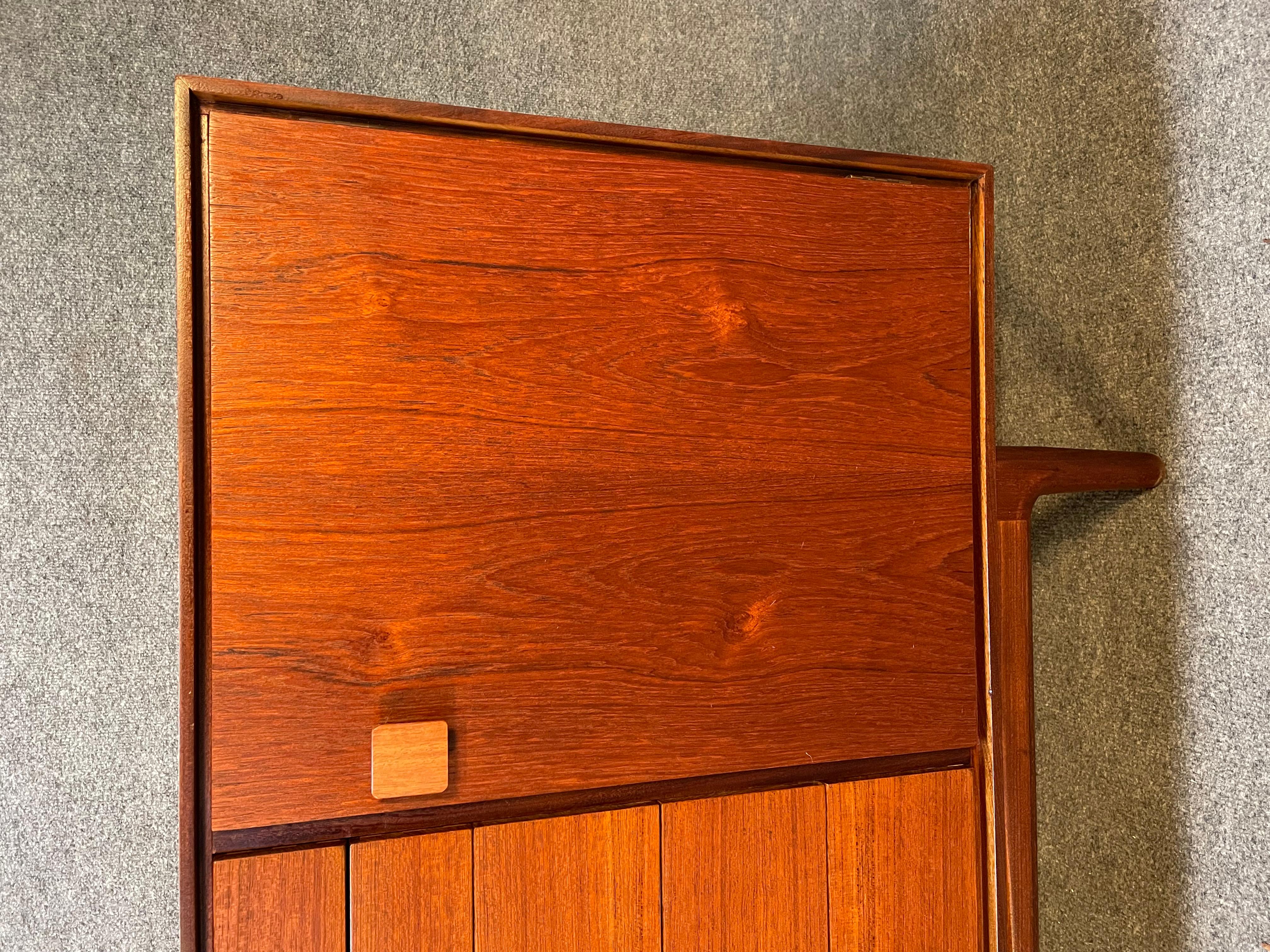 Mid-20th Century Vintage Danish Mid-Century Modern Teak Compact Credenza by Kofod Larsen for G Pl For Sale
