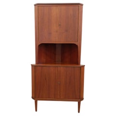 Vintage Danish Mid Century Modern Teak Corner Cabinet