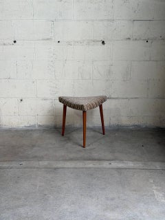 Vintage Danish Mid Century Modern Teak Corner Ottoman Stool