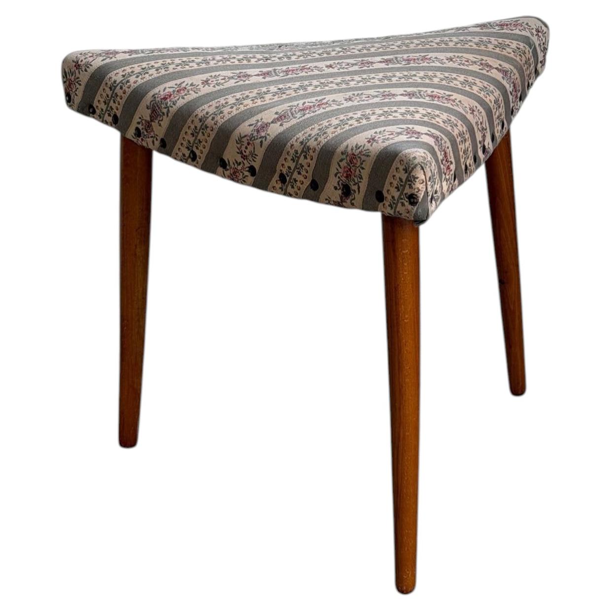 Pouf angolare vintage danese in teak in stile Mid-Century Modern