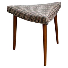 Vintage Danish Mid Century Modern Teak Corner Ottoman Stool