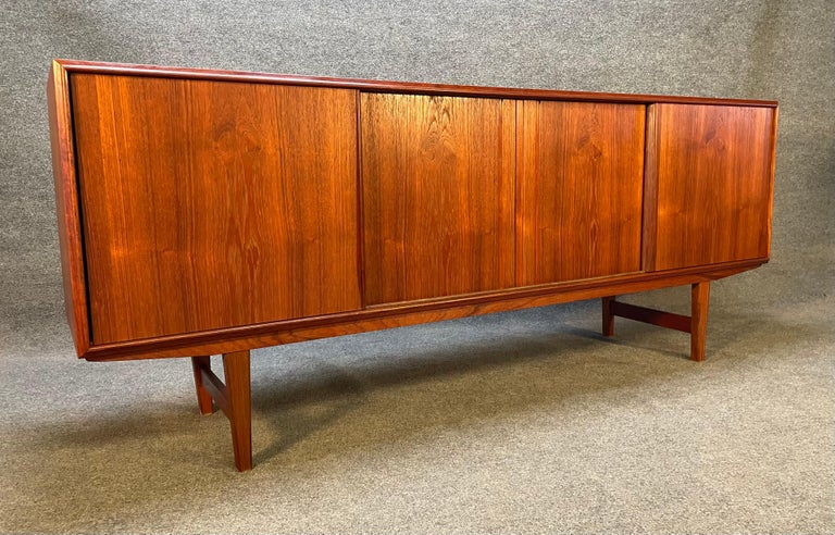 Vintage Danish Mid-Century Modern Teak Credenza by E.W Bach For Sale 4