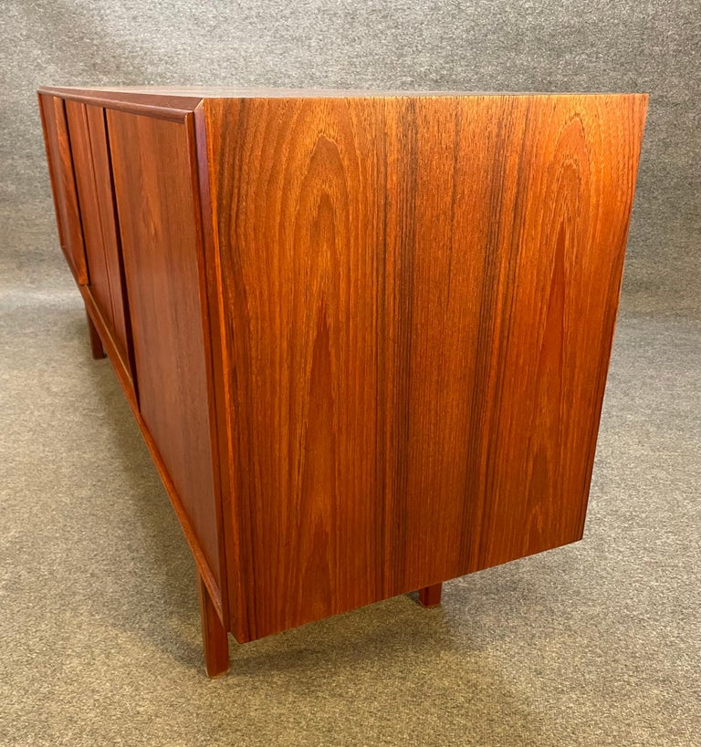 Vintage Danish Mid-Century Modern Teak Credenza by E.W Bach In Good Condition For Sale In San Marcos, CA