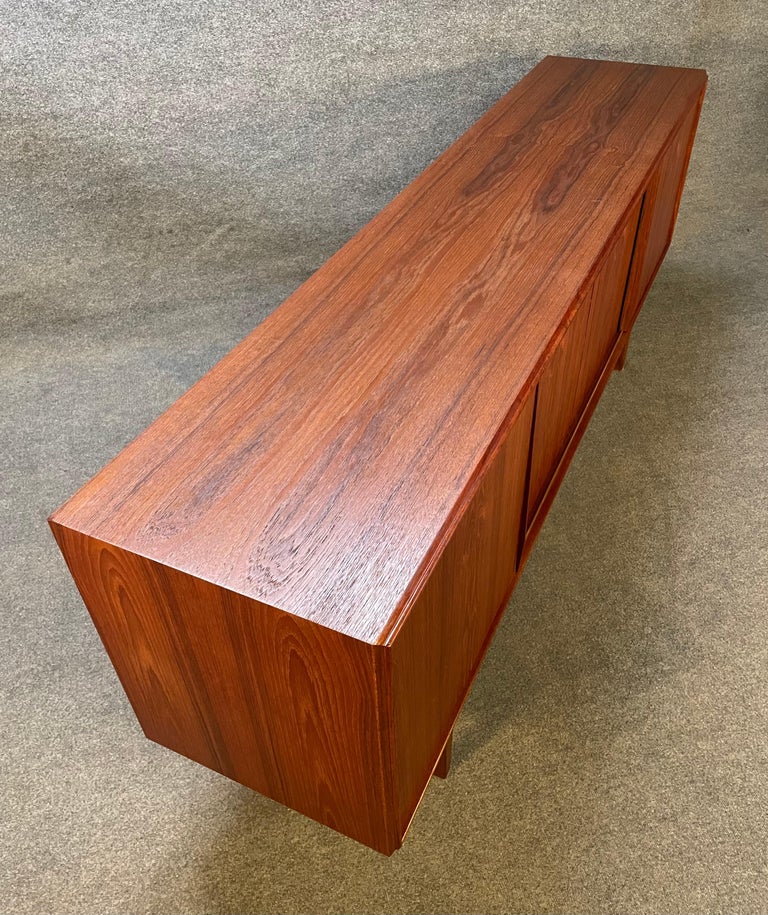 Mid-20th Century Vintage Danish Mid-Century Modern Teak Credenza by E.W Bach For Sale