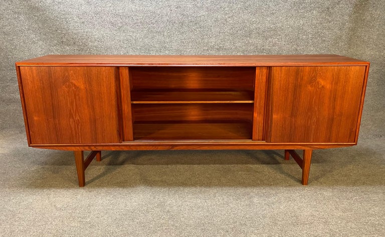 Vintage Danish Mid-Century Modern Teak Credenza by E.W Bach For Sale 1