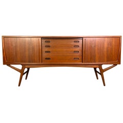 Vintage Danish Mid-Century Modern Teak Credenza in the Manner of Kurt Ostervig