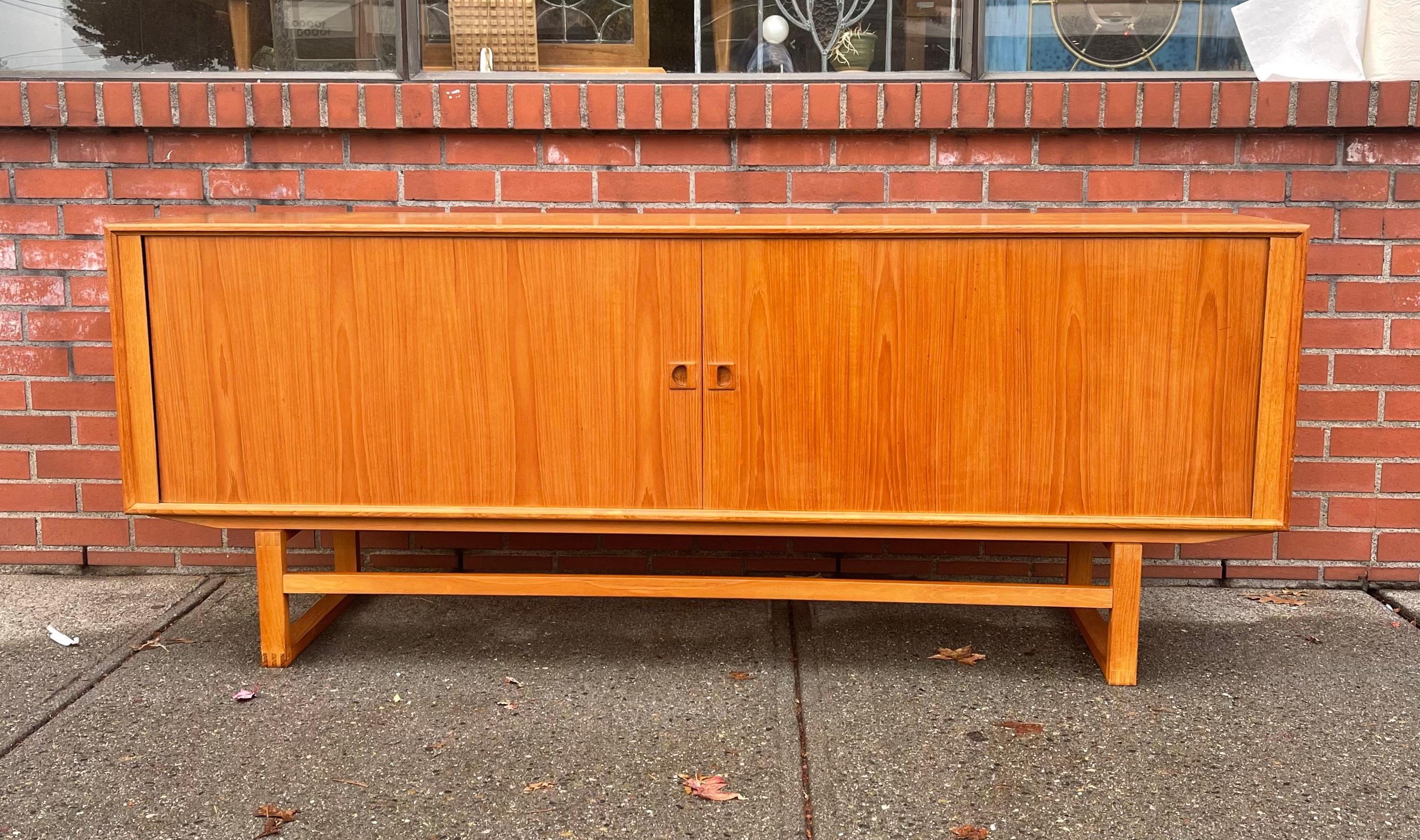 Late 20th Century Vintage Danish Mid-Century Modern Teak Credenza with Shelves and Drawer