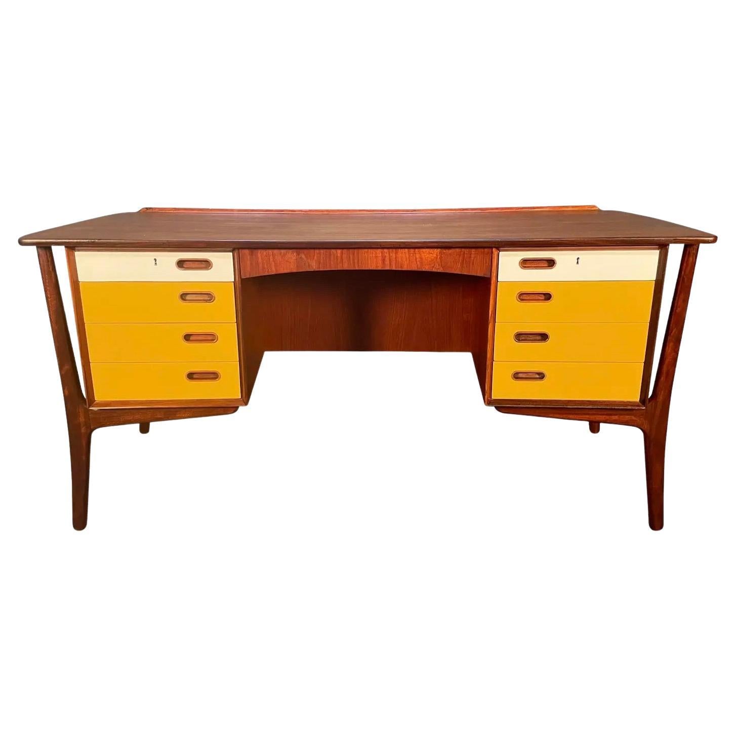 Vintage Danish Mid Century Modern Teak Desk by Svend Madsen