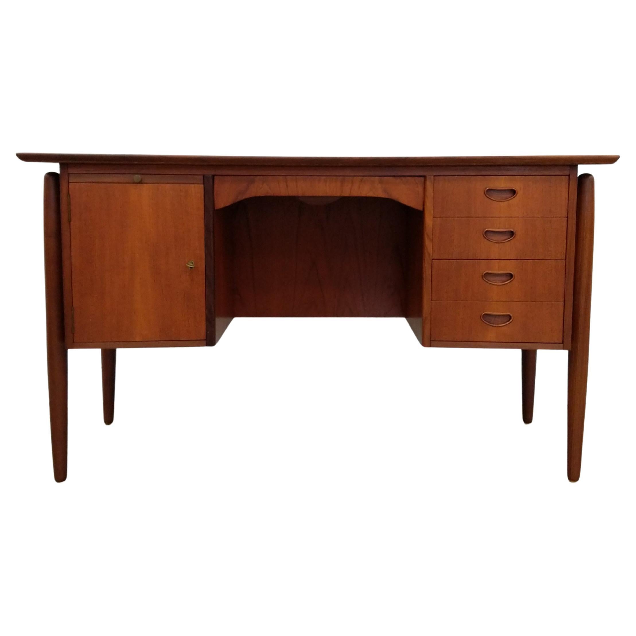 Vintage Danish Mid Century Modern Teak Desk
