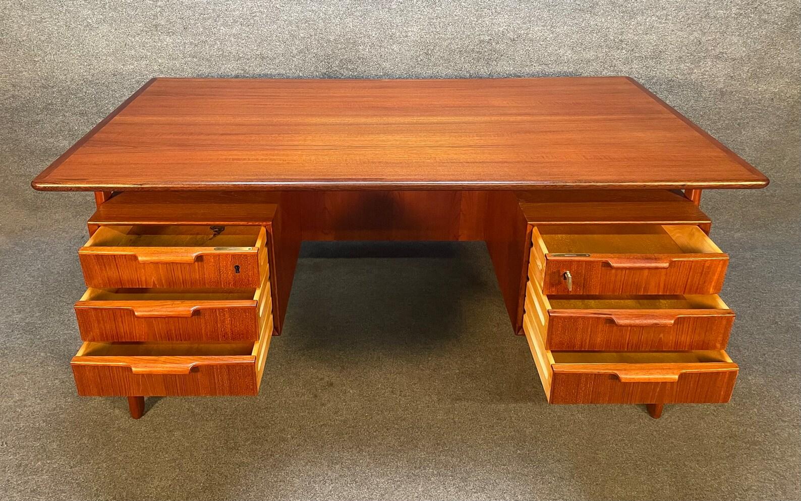 Vintage Danish Mid-Century Modern Teak Desk 