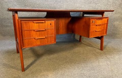Vintage Danish Mid-Century Modern Teak Desk "Model 75" by Omann Jun