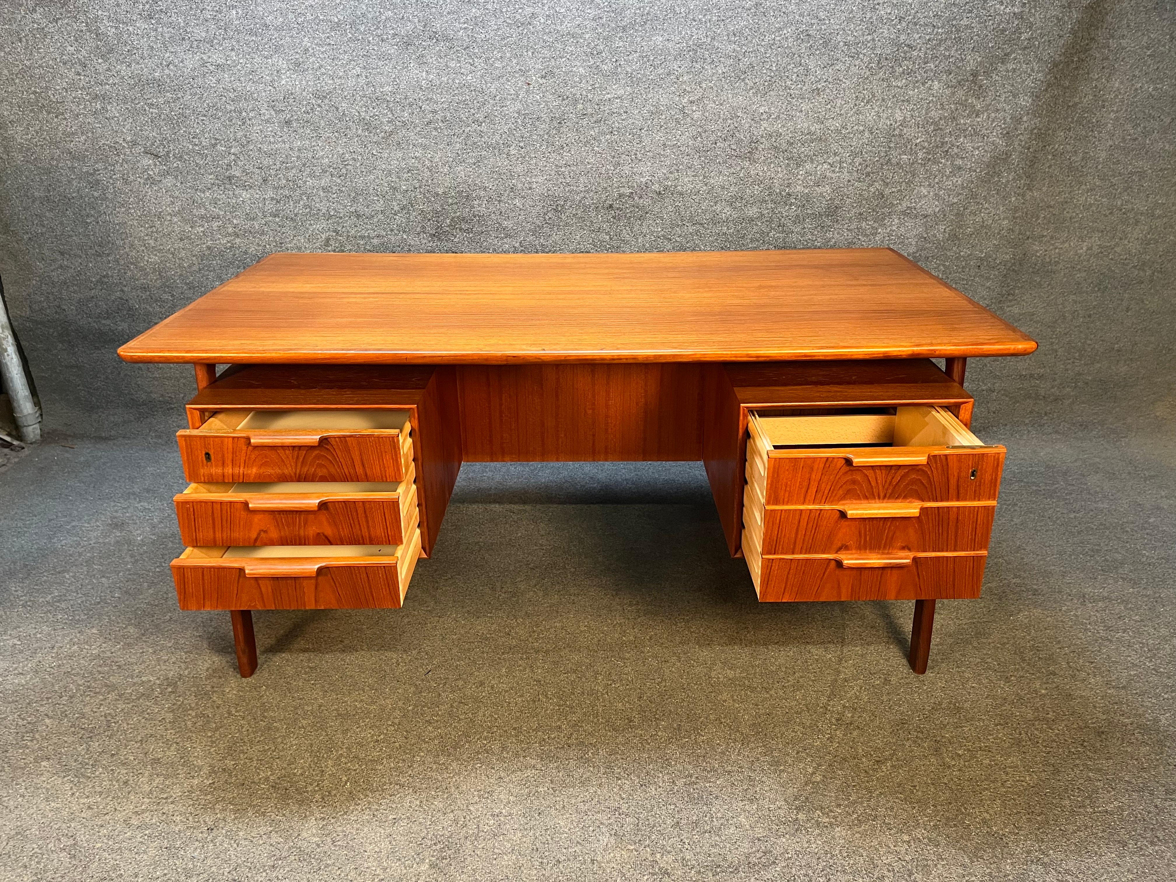 Woodwork Vintage Danish Mid-Century Modern Teak Desk 