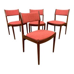 Vintage Danish Mid-Century Modern Teak Dining Chairs, Set of 4