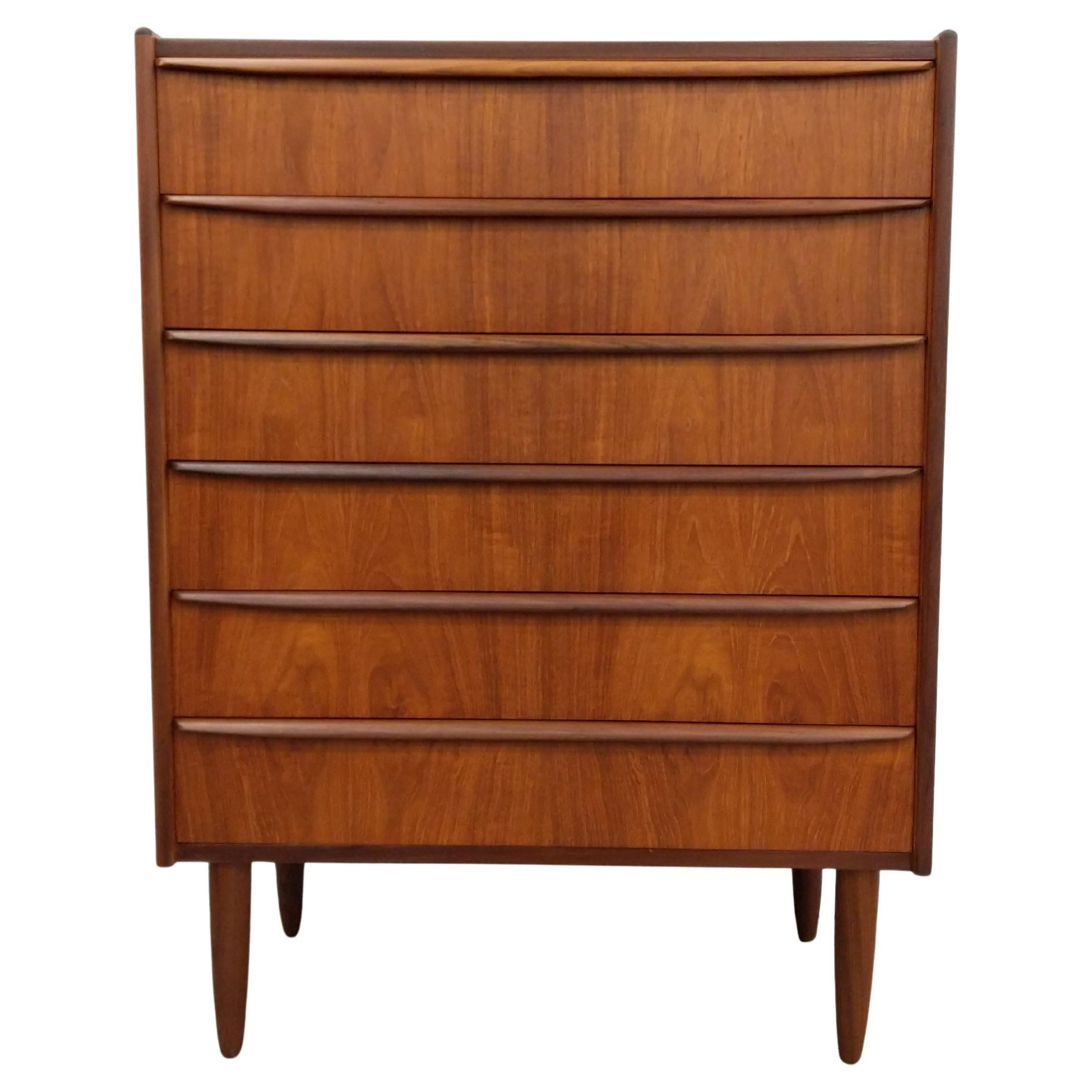 Vintage Danish Mid Century Modern Teak Dresser