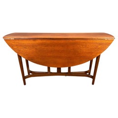 Vintage Danish Mid Century Modern Teak Drop Leaves Dining Table