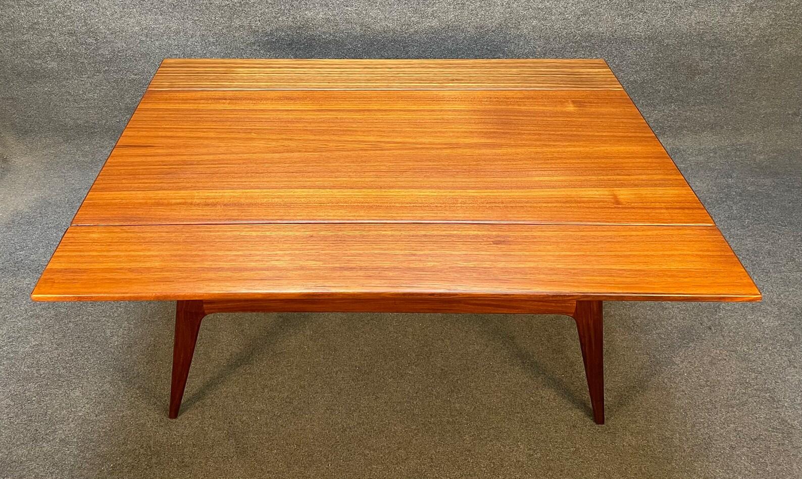 Vintage Danish Mid Century Modern Teak Elevator Coffee-Dining Table by Bc Mobler In Good Condition In San Marcos, CA