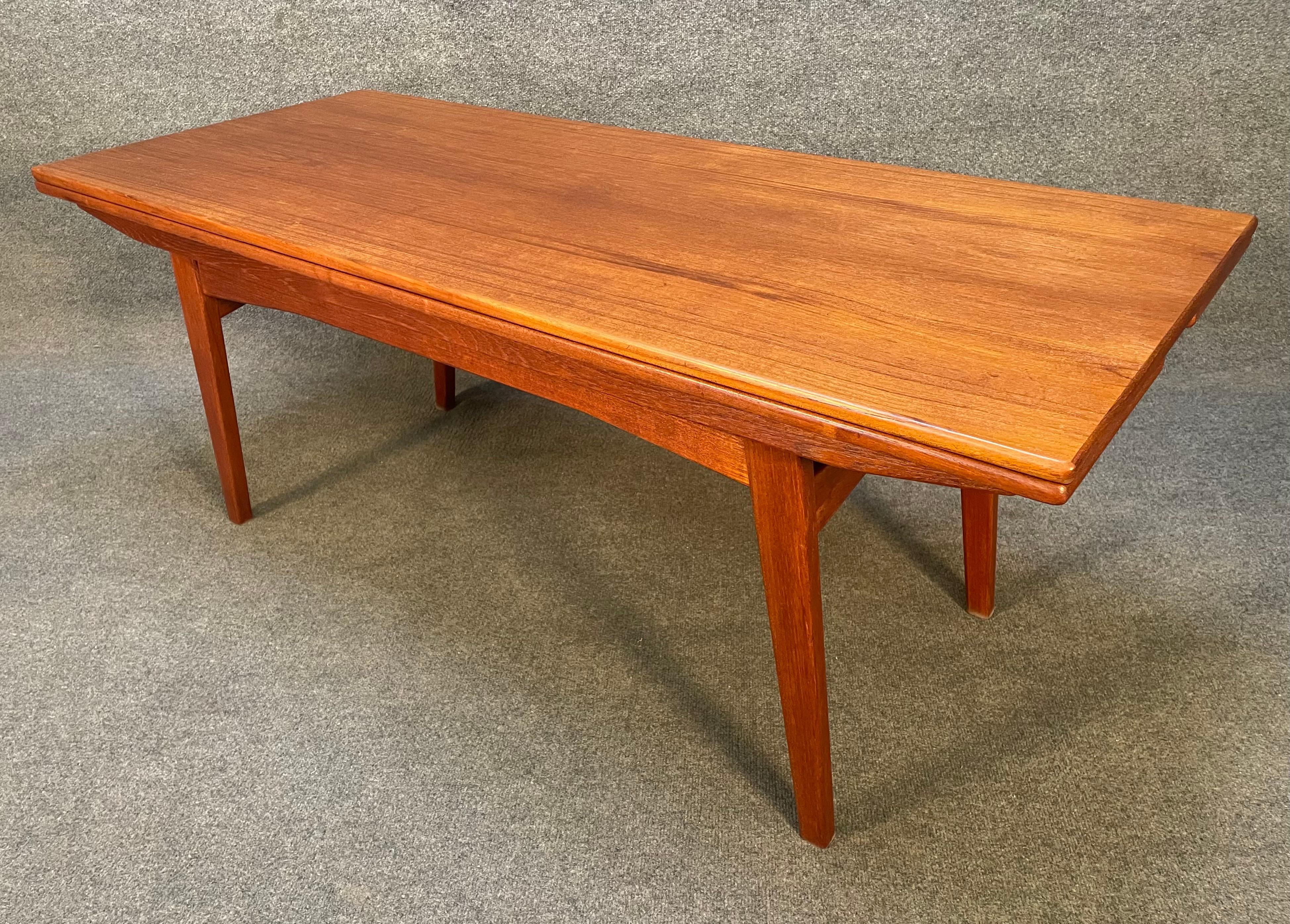 Scandinavian Modern Vintage Danish Mid-Century Modern Teak Elevator Coffee-Dining Table