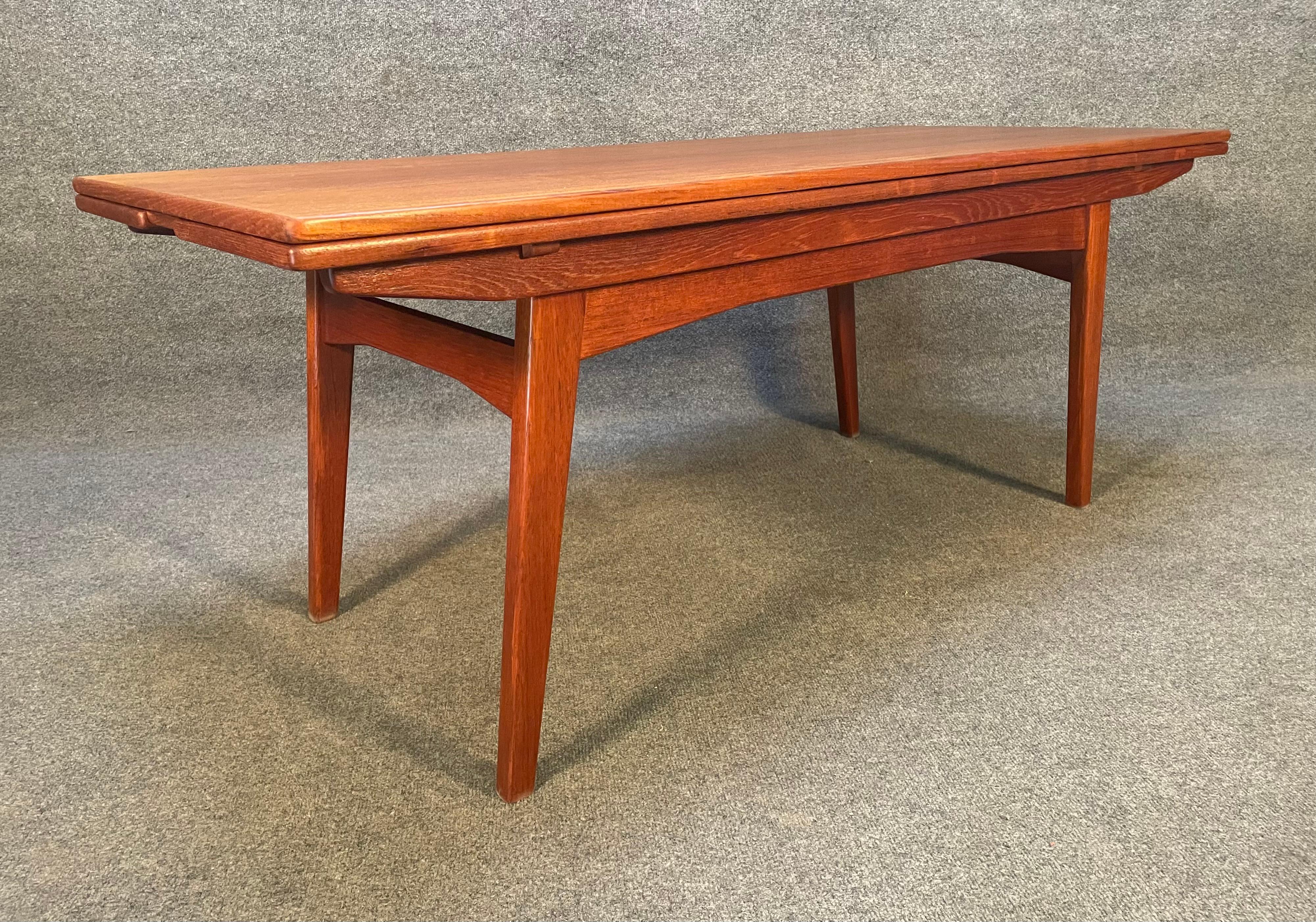 Woodwork Vintage Danish Mid-Century Modern Teak Elevator Coffee-Dining Table