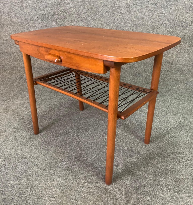 Vintage Danish MidCentury Modern Teak End Table For Sale at 1stDibs